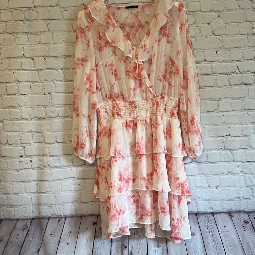 Tommy Hilfiger Floral Midi Dress - Pink and White